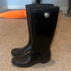 UGG Glossy Black Tall Boots